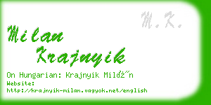 milan krajnyik business card